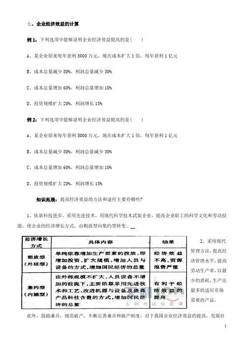 2010年高中政治胜典:经济学计算题归类分析