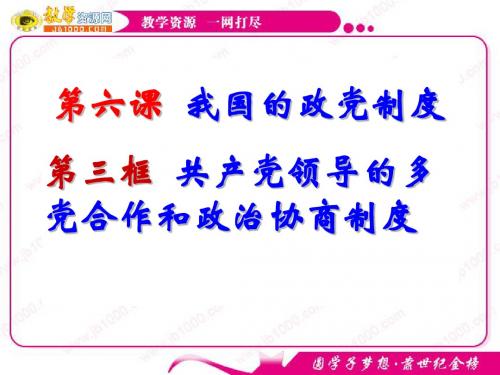 政治：3.6《我国的政党制度》课件2(新人教必修2)