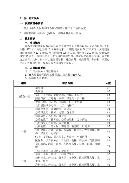 青岛大学医学院物业要求