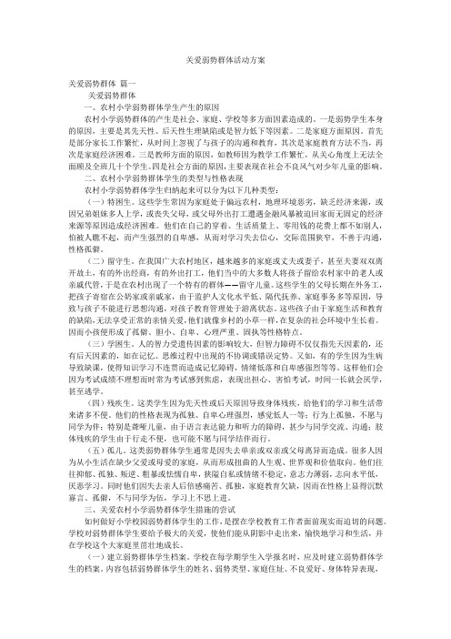 关爱弱势群体活动方案