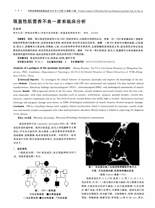 强直性肌营养不良一家系临床分析