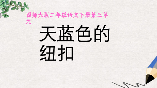 二年级语文下册课文28天蓝色的纽扣教学课件西师大版