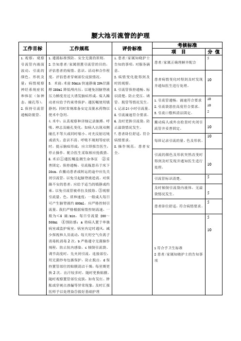 腰大池引流管护理规范和流程