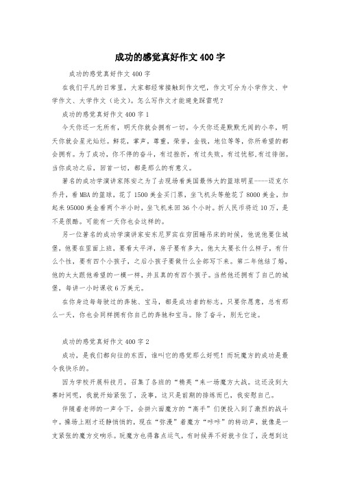 成功的感觉真好作文400字