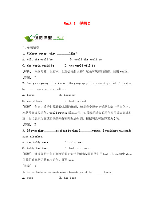 高中英语 Unit1 Art(2)Learning about Language课时作业 新人教版选修6