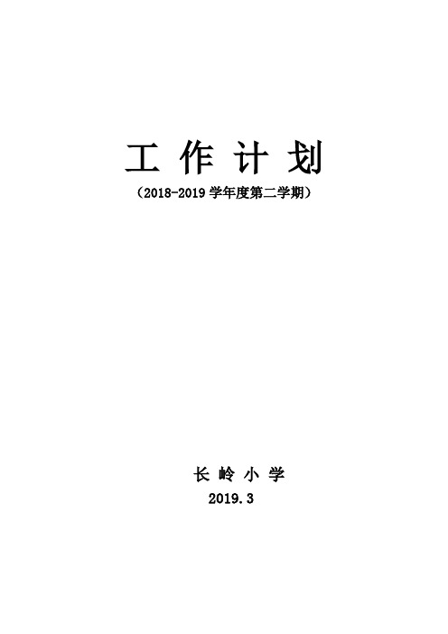 2019村小工作计划