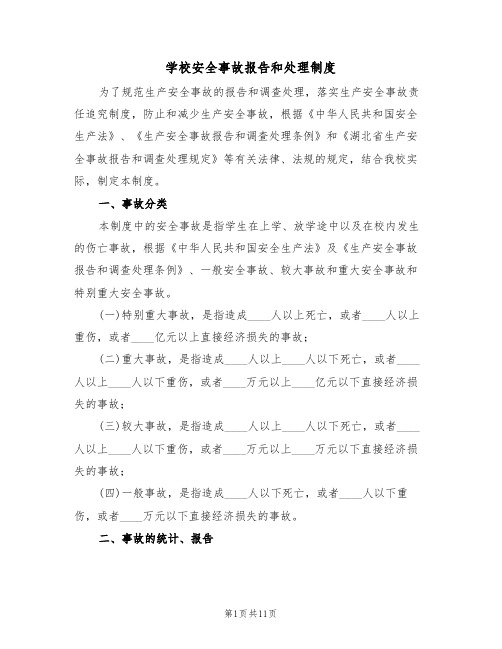 学校安全事故报告和处理制度（五篇）