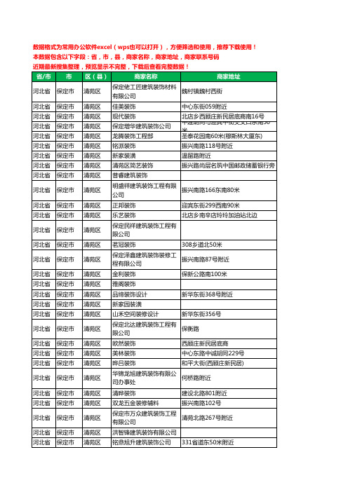 2020新版河北省保定市清苑区装修公司工商企业公司商家名录名单联系电话号码地址大全36家