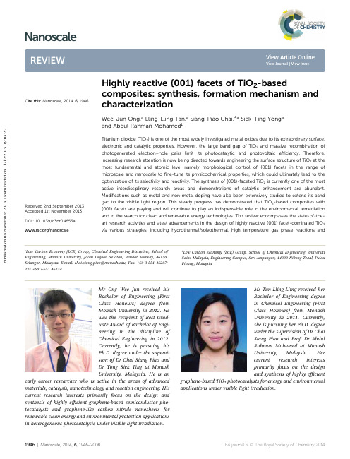 Highly reactive {001} facets of TiO2-based composites synthesis