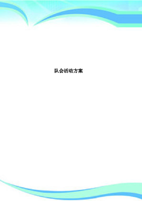 队会活动方案