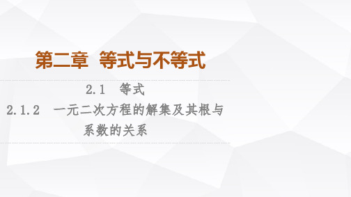 人教B版高中数学必修第一册第2章2-1-2一元二次方程的解集及其根与系数的关系课件