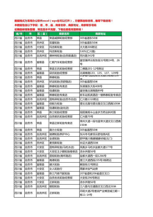 2020新版四川省自贡市汽车轮胎工商企业公司商家名录名单联系电话号码地址大全115家