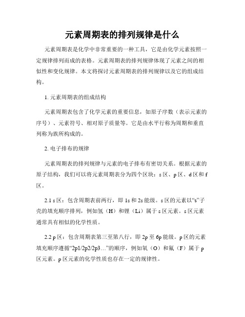 元素周期表的排列规律是什么