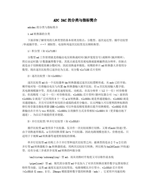 ADC DAC的分类与指标简介