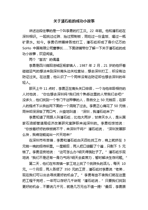 关于潘石屹的成功小故事