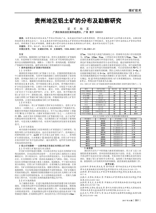 贵州地区铝土矿的分布及勘察研究