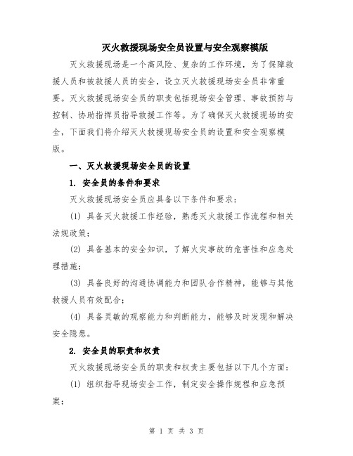 灭火救援现场安全员设置与安全观察模版