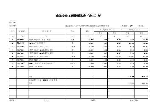 通信工程概预算表格