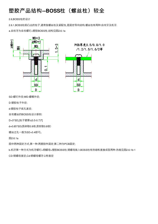 塑胶产品结构--BOSS柱（螺丝柱）较全