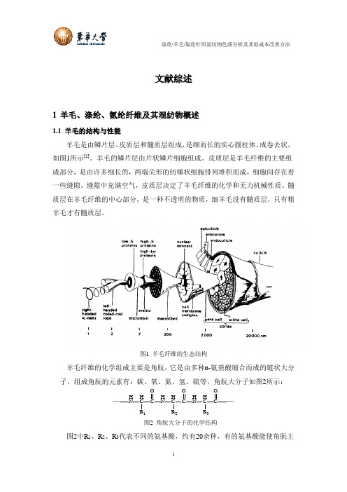 涤纶_羊毛_氨纶针织混纺物色渍分析及其低成本改善方法开题报告