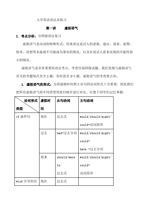 大学英语语法及练习