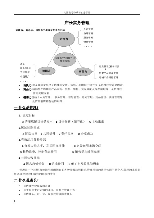 店长实务管理-内容讲解