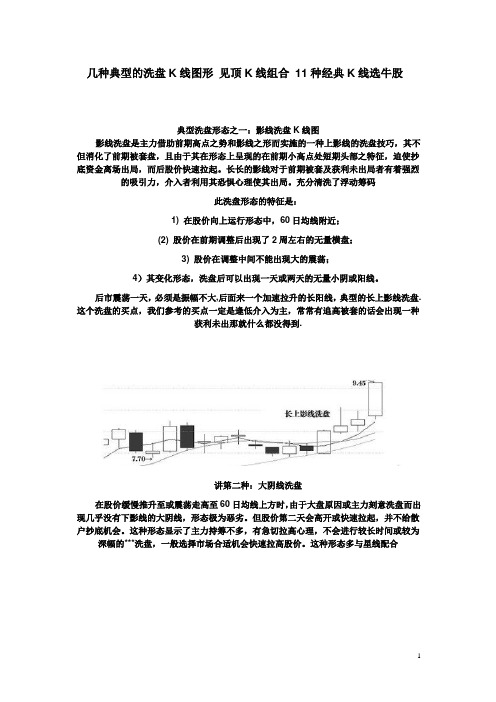 几种典型的洗盘K线图形 见顶K线组合 11种经典K线选牛股