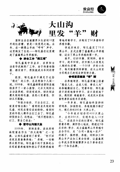 大山沟里发“洋”财