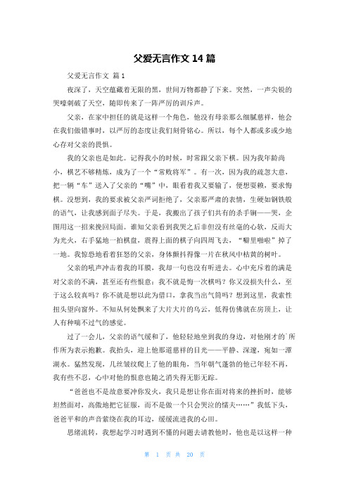 父爱无言作文14篇