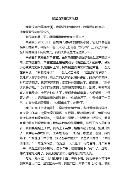 我爱深圳的欢乐谷