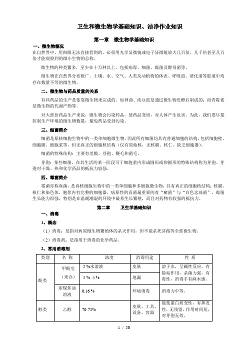 微生物知识与洁净作业知识