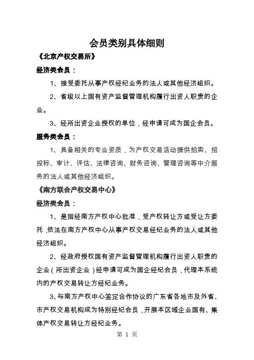 个产权交易中心会员类别介绍9页word文档