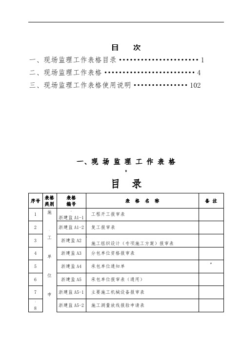 浙建监全套表格模板