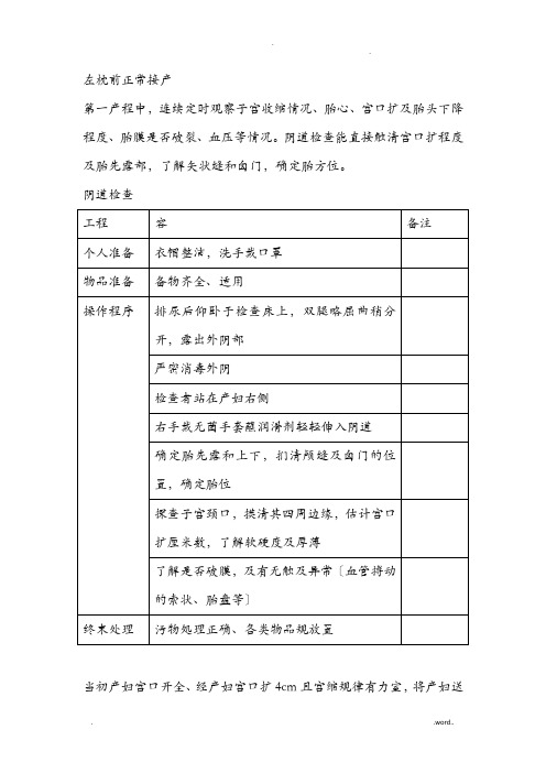 正常接产操作标准