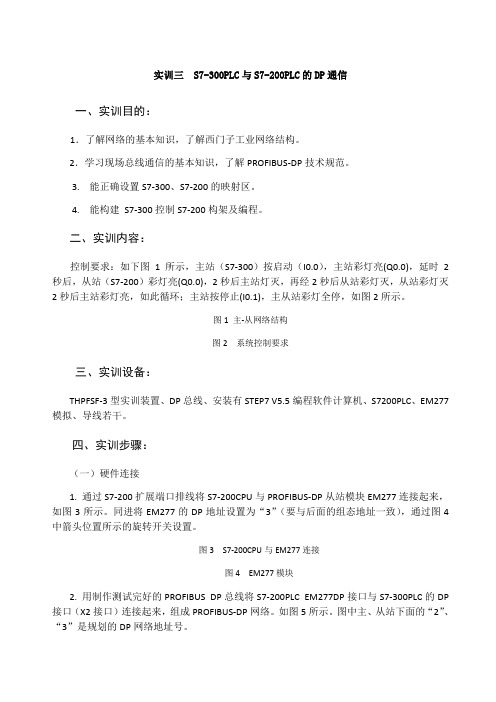 实训三SLC与S新整理PLC的DP通信
