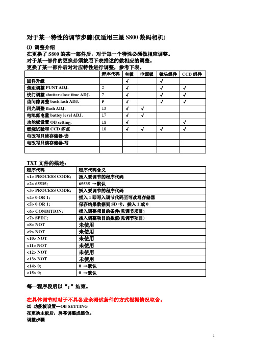 三星S800数码相机更换主板后的软件调整