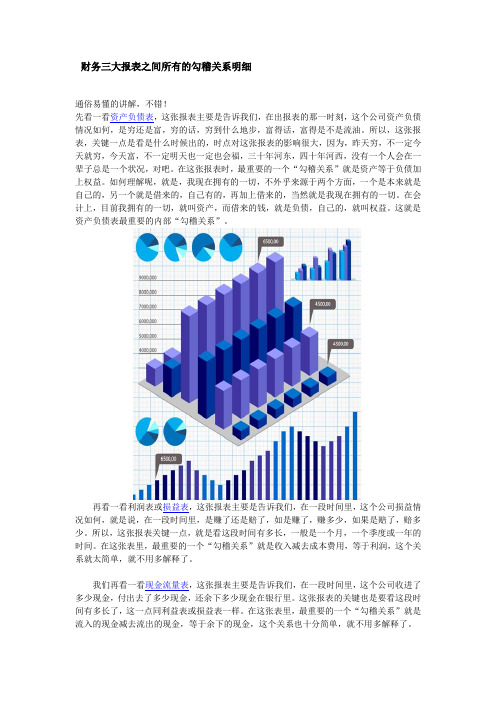 财务三大报表之间所有的勾稽关系明细