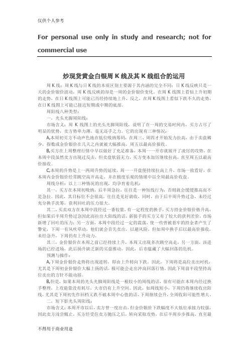 炒现货黄金白银周K线及其K线组合的运用