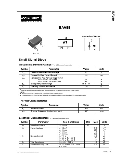 FAIRCHILD BAV99 数据手册