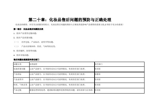 化妆品售后问题的预防与危机处理