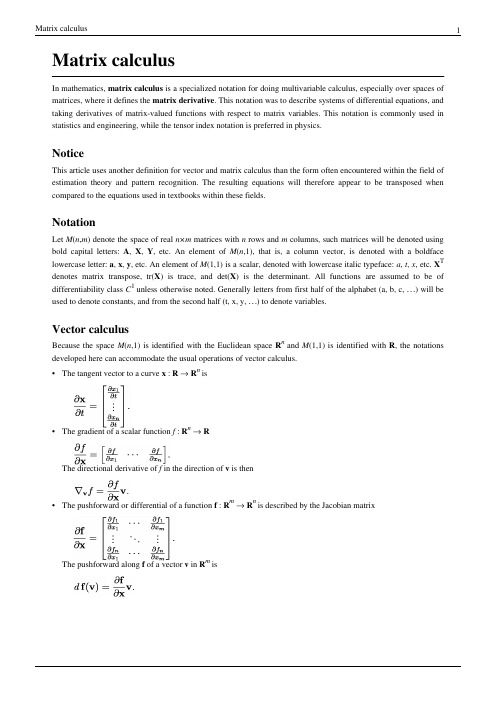 Matrix Derivative_wiki