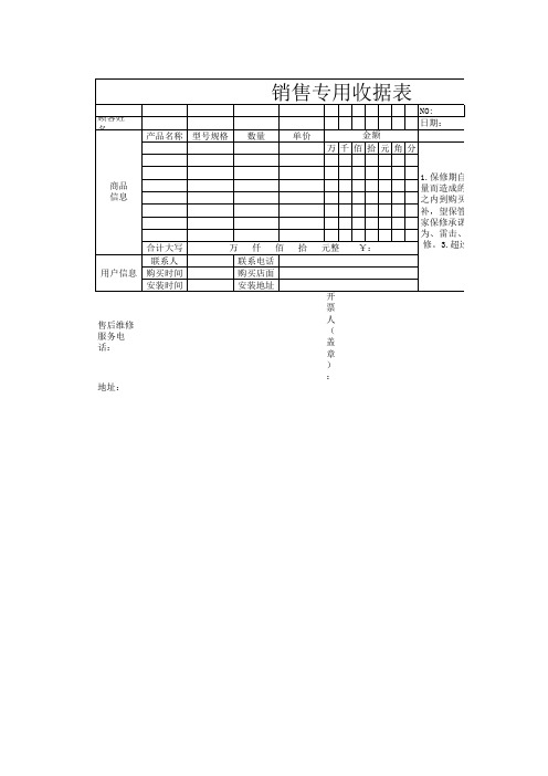 销售单据模板