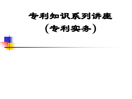 专利知识系列讲座共26页文档