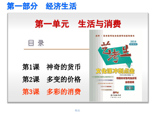 2016新课标全国卷政治《艺考生文化课冲刺点金》配套课件--第3课----多彩的消费精选.ppt