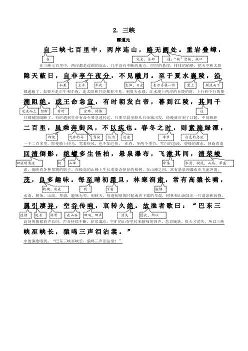 三峡解释及翻译