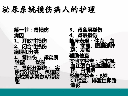 泌尿外科护理讲课医学PPT课件