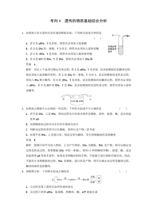 高三生物二轮特训：《遗传的物质基础综合分析》同步训练及答案