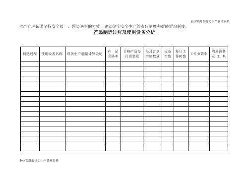 造过程及使用设备分析