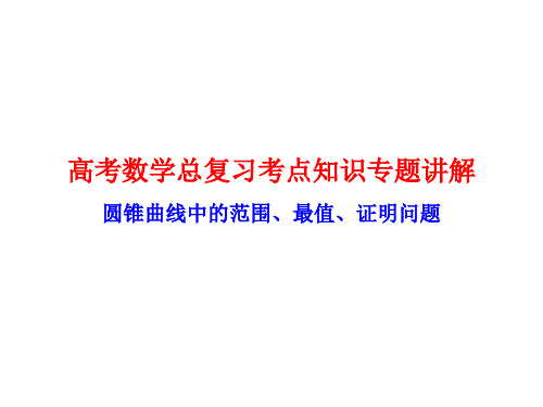 高考数学总复习考点知识专题讲解55---圆锥曲线中的范围、最值、证明问题 