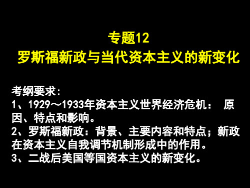 专题12罗斯福新政与当代资本主义新变化PPT课件